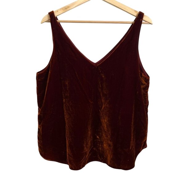 Loft Velvet Vneck Blouse  Orange Medium Witchy Whimsygoth Fairy Grunge Halloween - Picture 1 of 4
